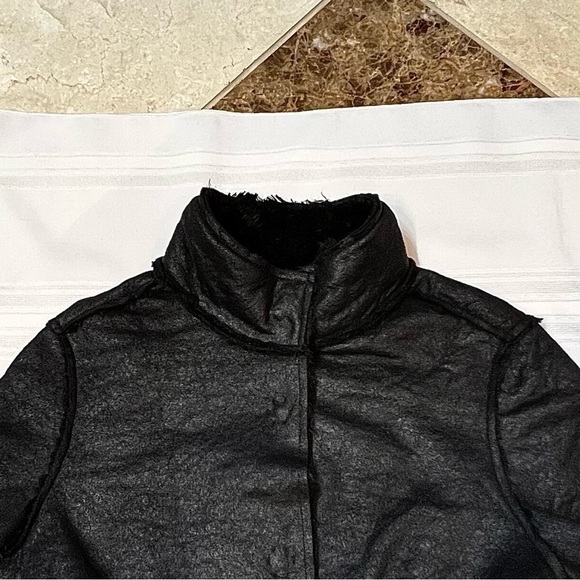 SALE 1/2 OFF Women's Faux Shearling Coat Karen Kane Sz‎ S Black EUC - Picture 7 of 15